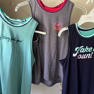 4 tank tops with sports bra’s attached! Old navy soft and comfortable